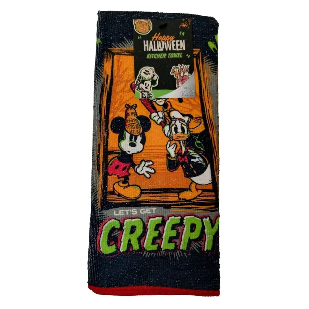 Disney 100 Mickey Mouse Halloween Kitchen Towel and Silicone Mini Mitt Set